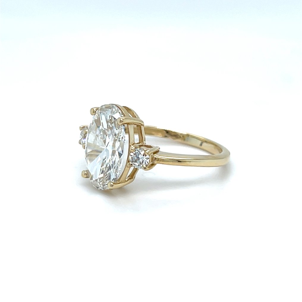 戒指 - 14 克拉 黃金 - 3.19ct. tw. 鉆石 (實驗室培育) - 鉆石 #4.3