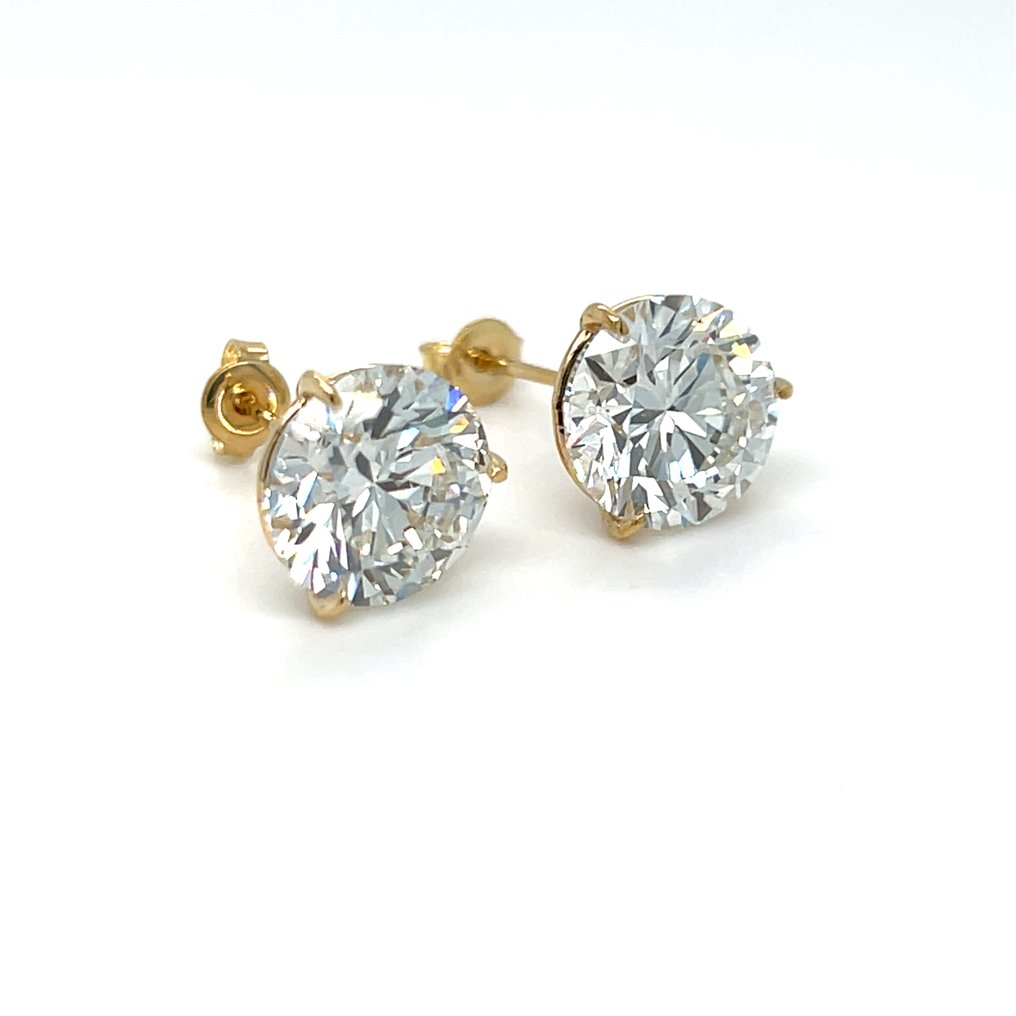 Øredobber - 14 karat Gull - 6.16ct. tw. Diamant (Lab-dyrket) #1.0