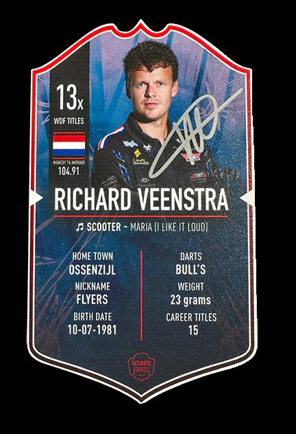 PDC World Darts Championship - Richard Veenstra - 签名终极卡 - 装裱拼贴画 - 无 rp 价格!! #4.3