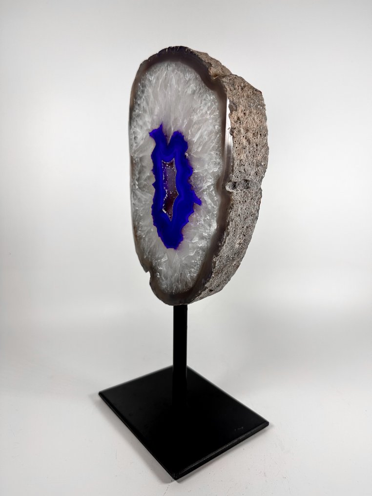 玛瑙配岩晶簇晶洞，置于底座上 晶球 - 高度: 250 mm - 宽度: 130 mm- 1253 g #1.0