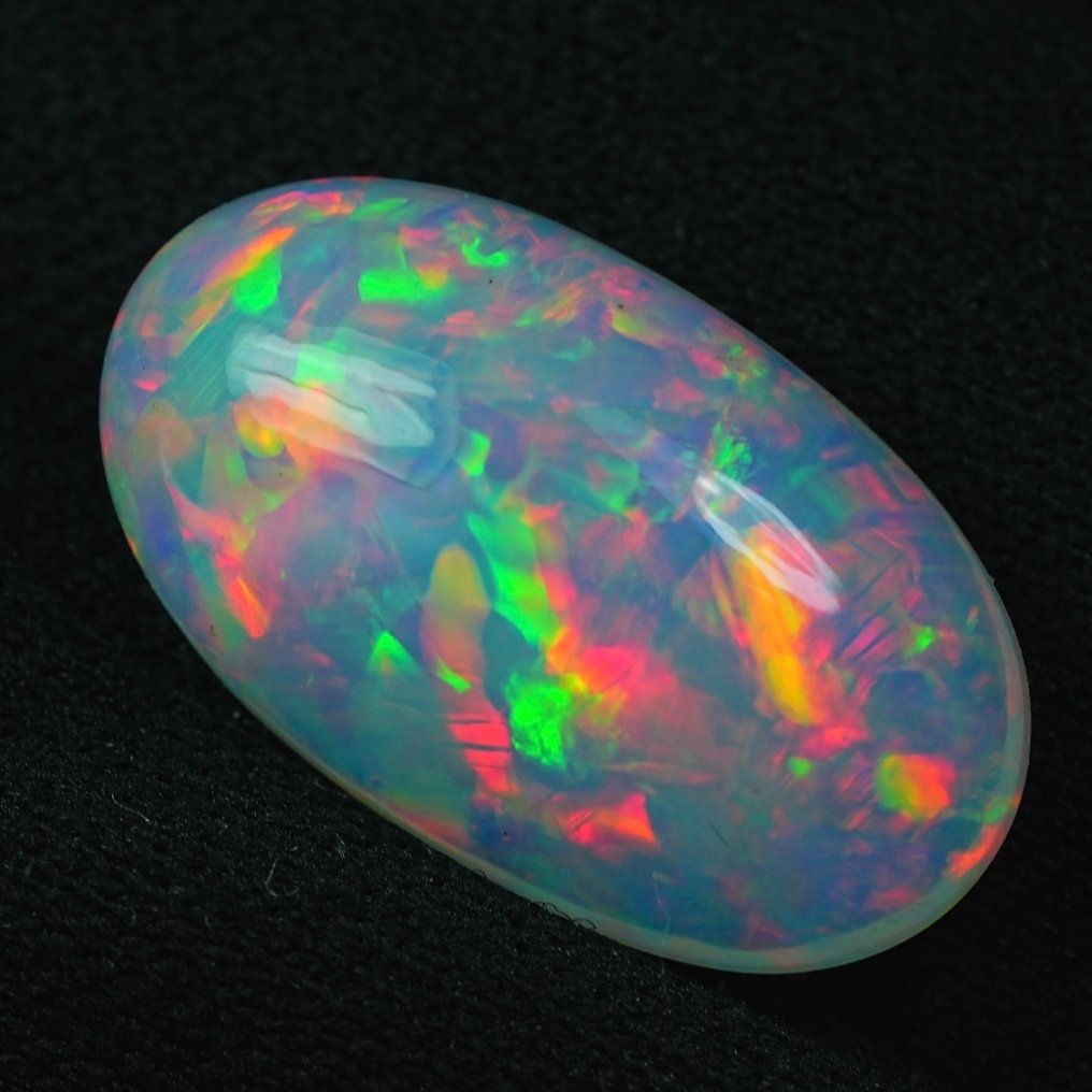 Senza prezzo di riserva Bianco Opale  - 9.20 ct - International Colored Gemstone Association (ICA GemLab) - Rainbow Flash Pattern #1.0