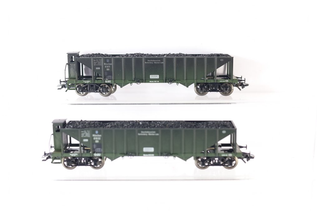 Märklin H0 - 46802 - Σετ τρένου μοντελισμού μεταφοράς εμπορευμάτων (1) - Σετ αυτοκινήτων 2 τεμαχίων, φορτηγά με κασέτες. - K.Bay.Sts.B #1.0