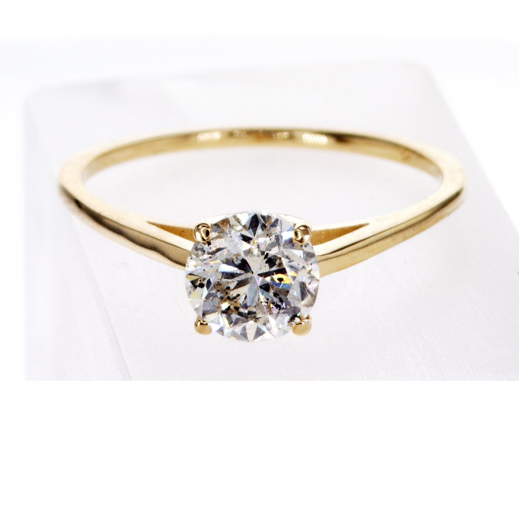 χωρίς τιμή ασφαλείας - Δαχτυλίδι αρραβώνων - 14 καράτια Κίτρινο χρυσό -  0.92ct. tw. Διαμάντι (Φυσικό) #1.0