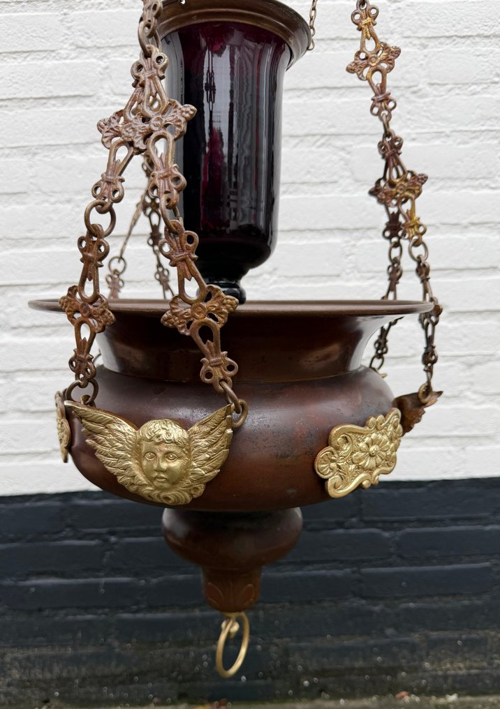 Θρησκευτικά και πνευματικά αντικείμενα - Αντίκες - Μπρούντζος - 1850-1900 - Νεο-γοτθικός θεϊκός φακός #3.2