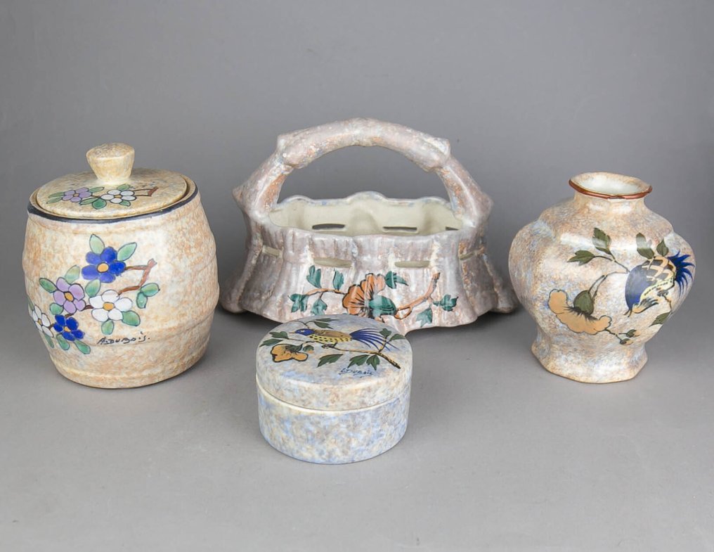 Antoine Dubois/ Mons Pottery - Βάζο -  Σπάνιο βάζο/καλάθι/κουτί και βάζο σε στυλ Art Deco.  - Κεραμικό #1.0