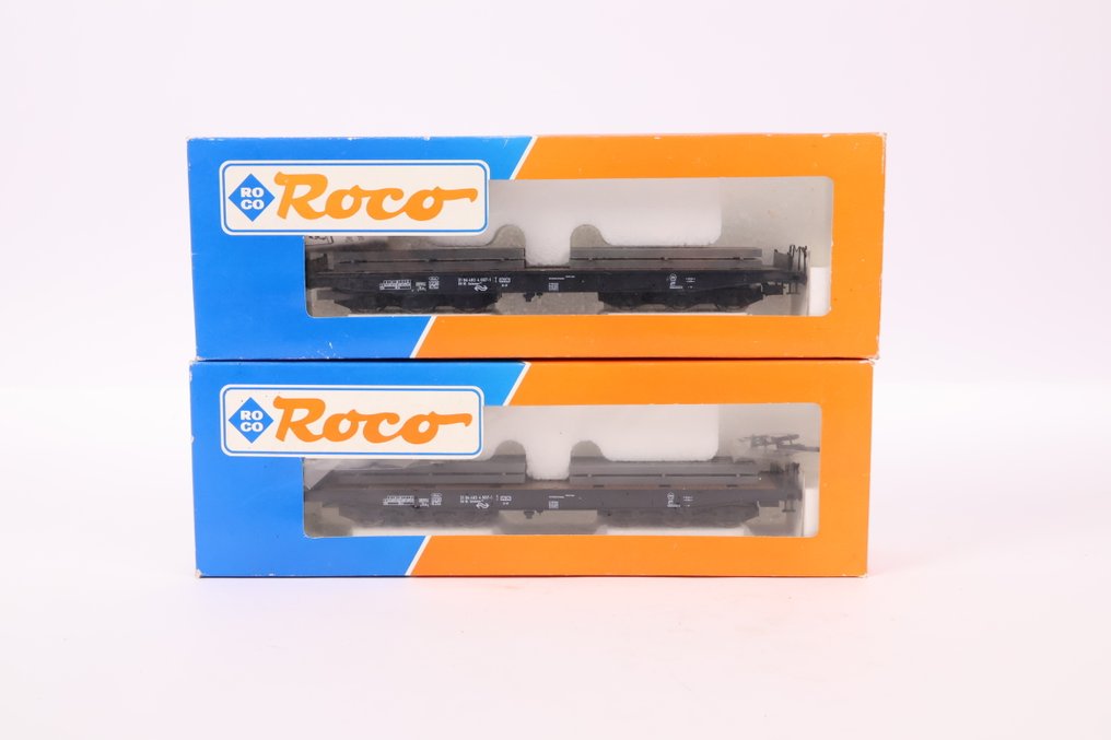 Roco H0 - 46551 - 模型貨運火車 (2) - 两辆重型卡车配备钢制货架 - NS #1.0