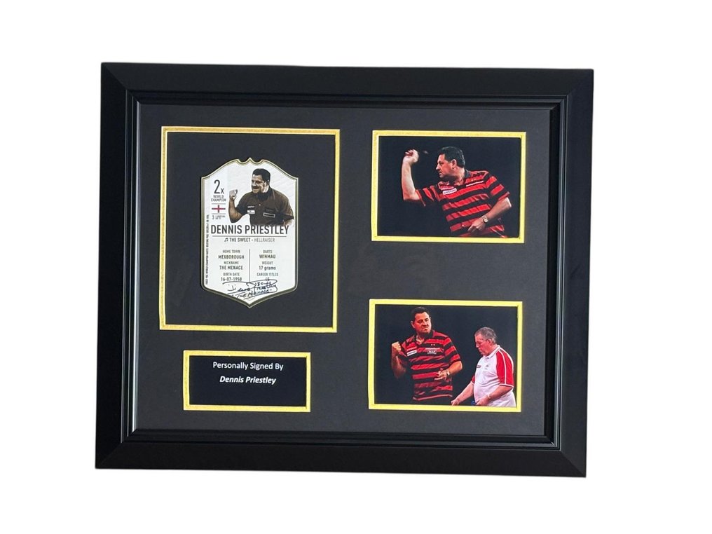 PDC World Darts Championship - Dennis Priestley - 签名终极卡 - 装裱拼贴画 - 无 rp 价格！！  #3.2
