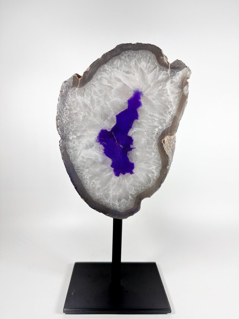 玛瑙配岩晶簇晶洞，置于底座上 晶球 - 高度: 250 mm - 宽度: 130 mm- 1253 g #3.2