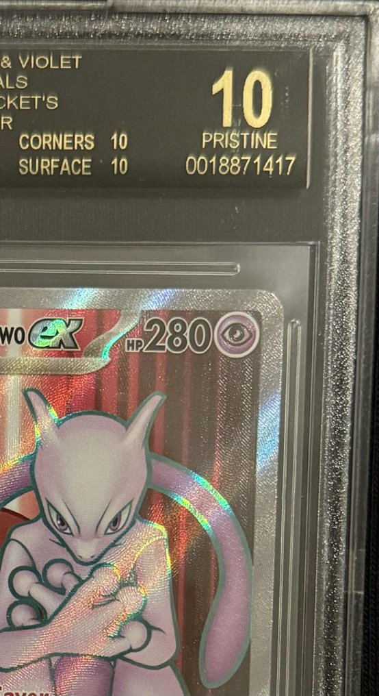 Pokémon - 1 Graded card - Team Rocket's Mewtwo ex 213/182 Folie, Hemmelig sjelden, Full kunst - Beckett 10 - Scarlet & Violet - Destined Rivals #2.1