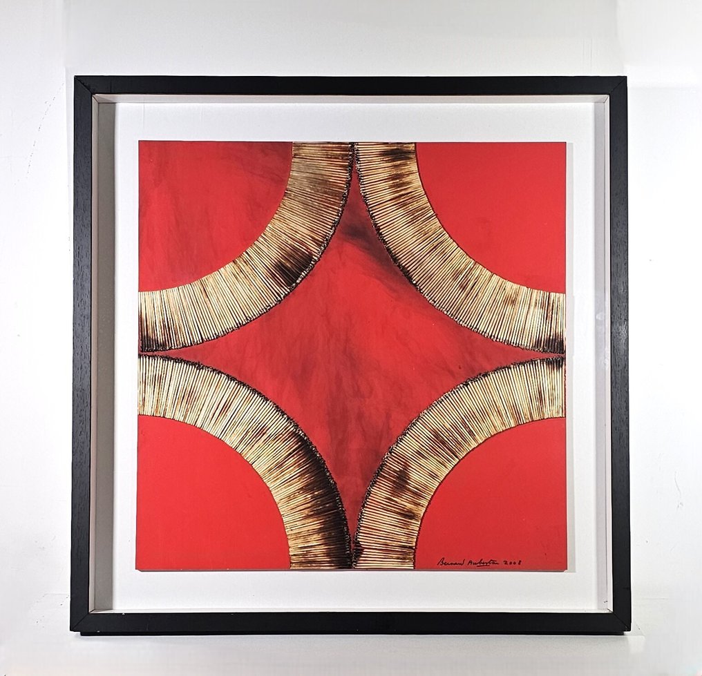 Bernard Aubertin (1934-2015) - Dessin de Feu sur Table Rouge #3.2