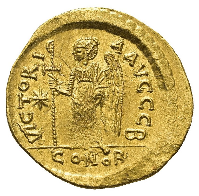 拜占庭帝国. 阿纳斯塔修斯一世（公元491-518）. Solidus Konstantinopel 491–518 AD #1.0