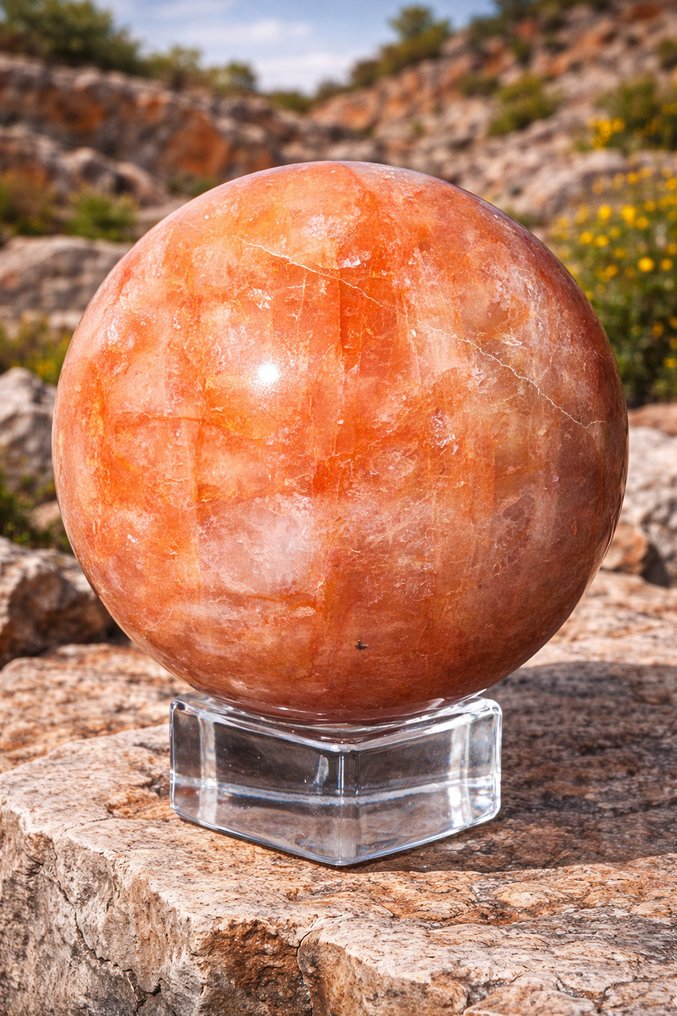 *** 无底价 *** 顶级火焰石英——稀有的能量与美丽的宝石 Ø 78mm- 660 g - (1) #1.0