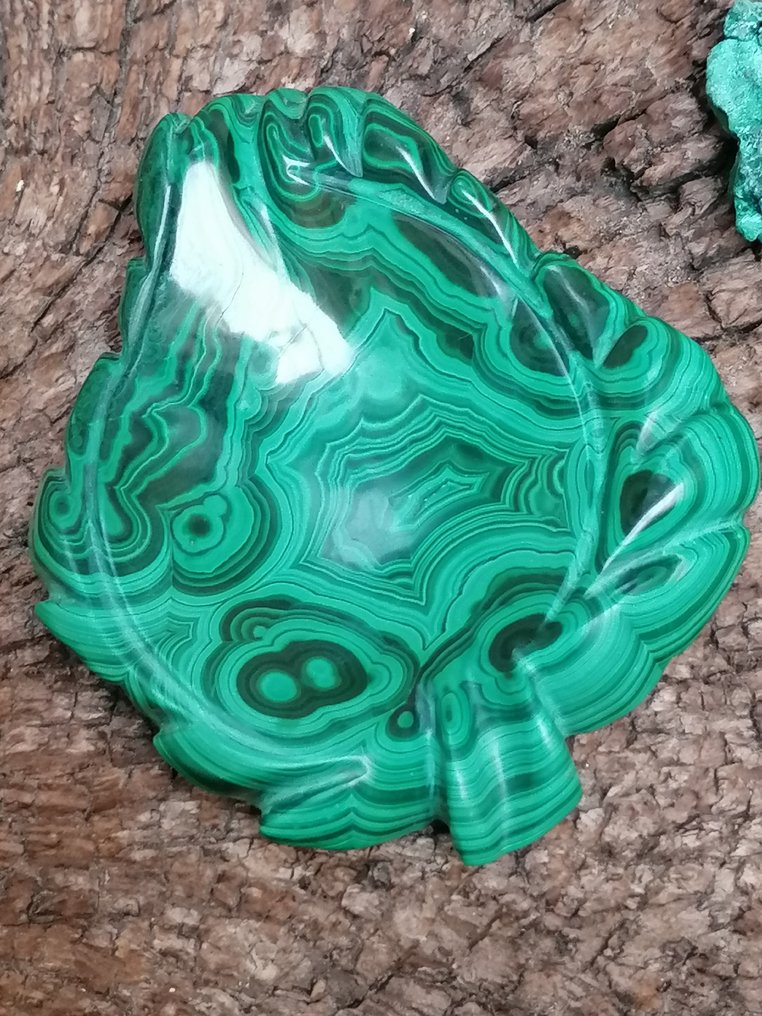Malachite 雕刻 - 高度: 20 mm - 闊度: 105 mm- 254 g - (1) #2.1
