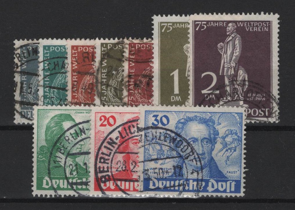 Βερολίνο 1949 - UPU και Goethe με σφραγίδες Βερολίνου - Michel 35-41, 61-63 #1.0