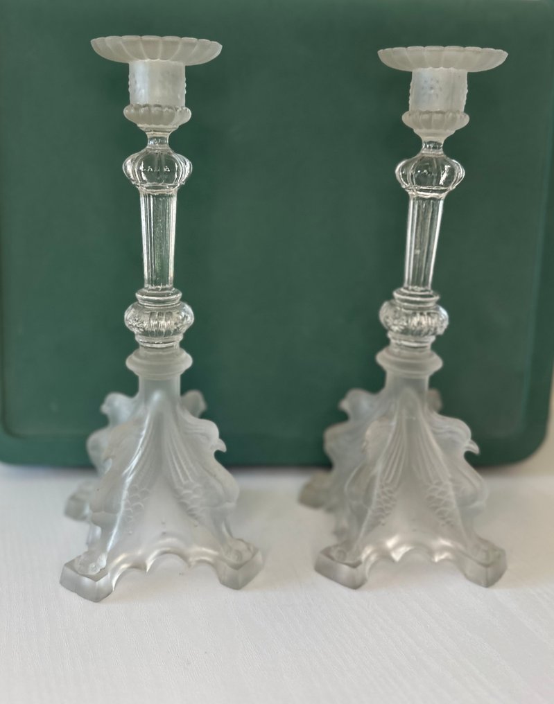 Val Saint Lambert - Charles Graffart and René Delvenne - 烛台 Griffon (2) - 水晶 - 壮丽且罕见 #1.0