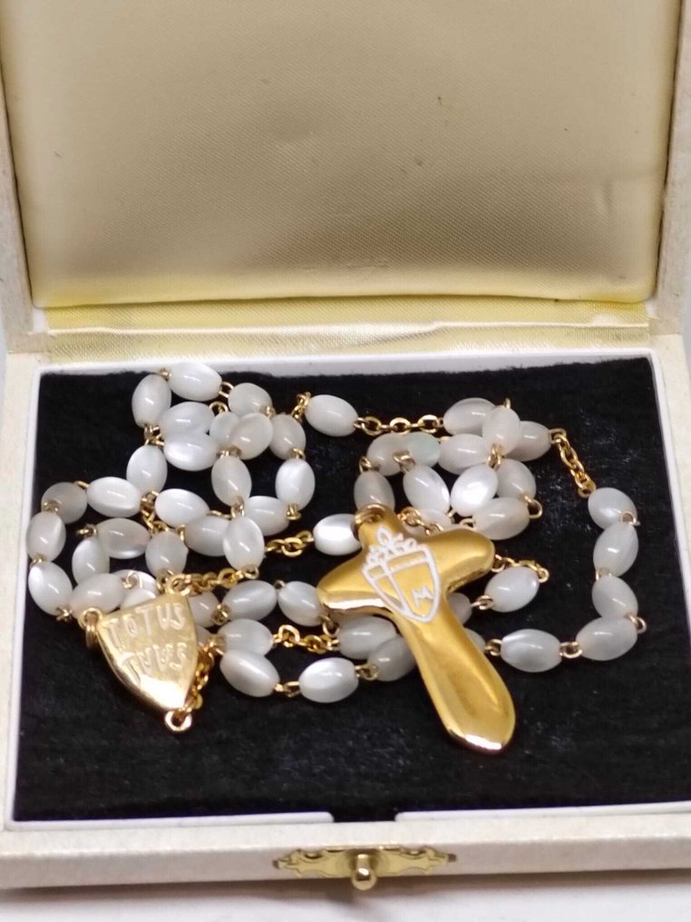  Ροζάριο - Εξαιρετικό Ροζάριο του Πάπα Γεωργίου Παύλου Β' Totus Tuus χρώμα ΧΡΥΣΟ και ευλογημένο προσωπικά με - 1980-1990  #1.0