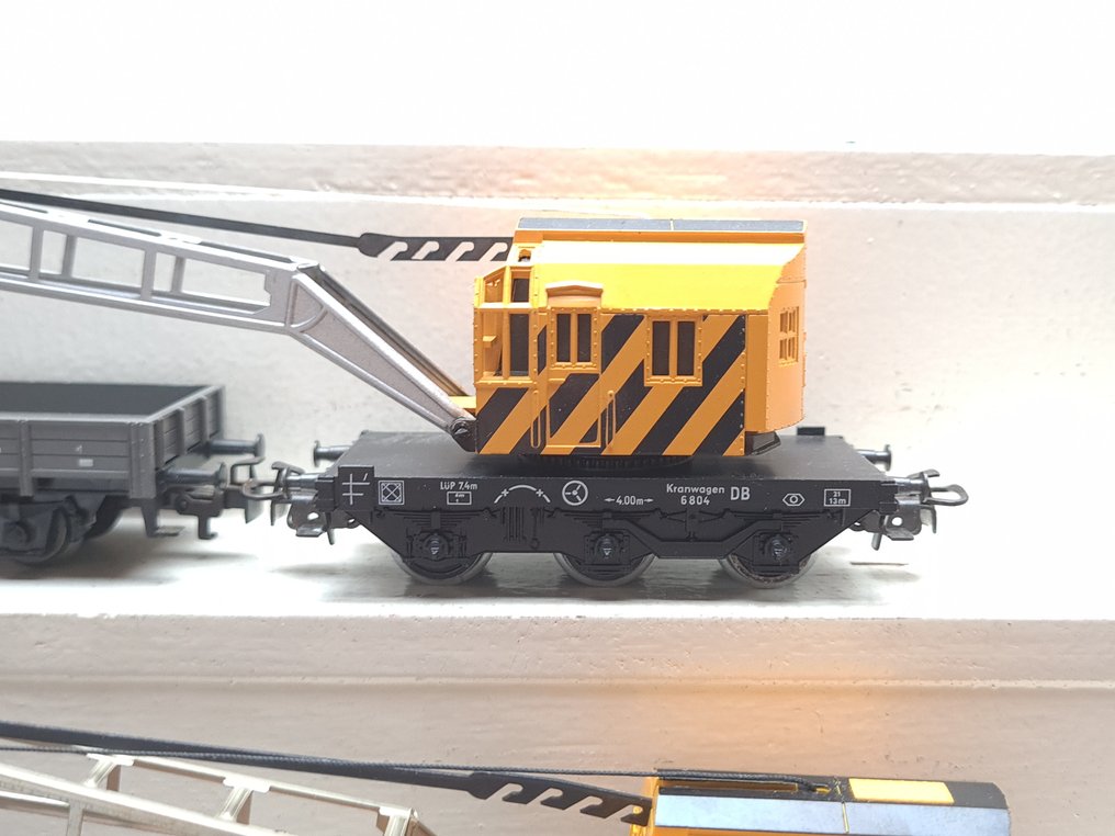 Märklin H0 - 4433/4471 - 模型貨運火車 (4) - 2台起重机车组配备起重机和辅助车 - DB, NS #3.2