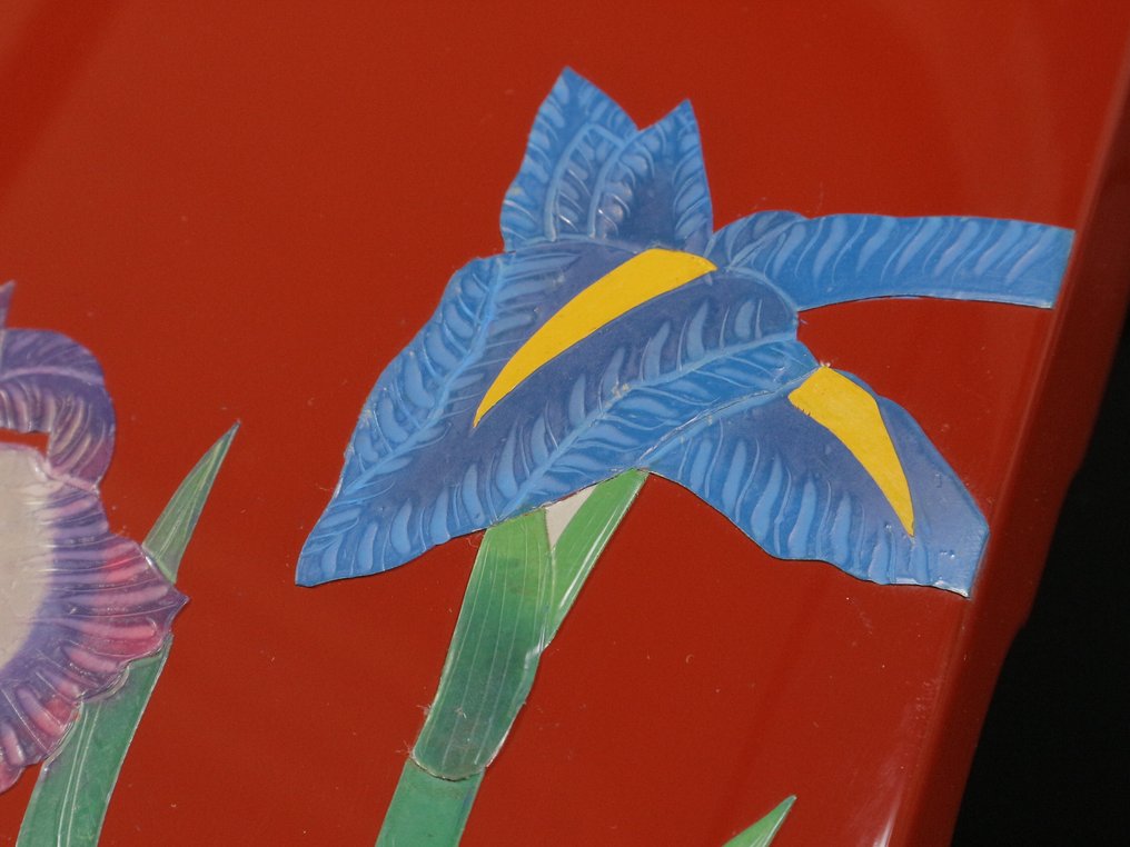 盒子 - 带有辻金鸢尾花纹的文件盒（宮崎漆器） - 无底价 #3.2