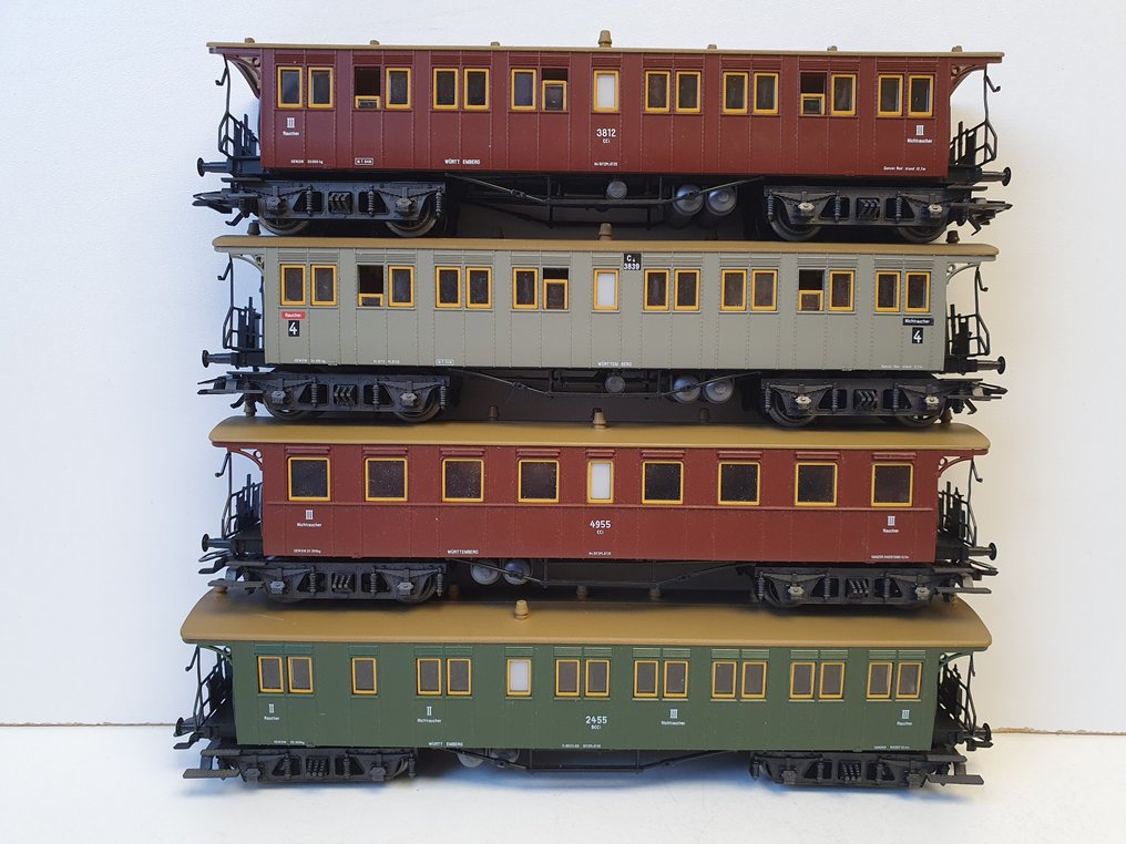Märklin H0 - 4210+4211+4213+4214 - Σετ επιβατικού τρένου μοντελισμού (4) - Αφορά 4 γερμανικά ταχεία επιβατικά βαγόνια. - K.W.St.E. #1.0