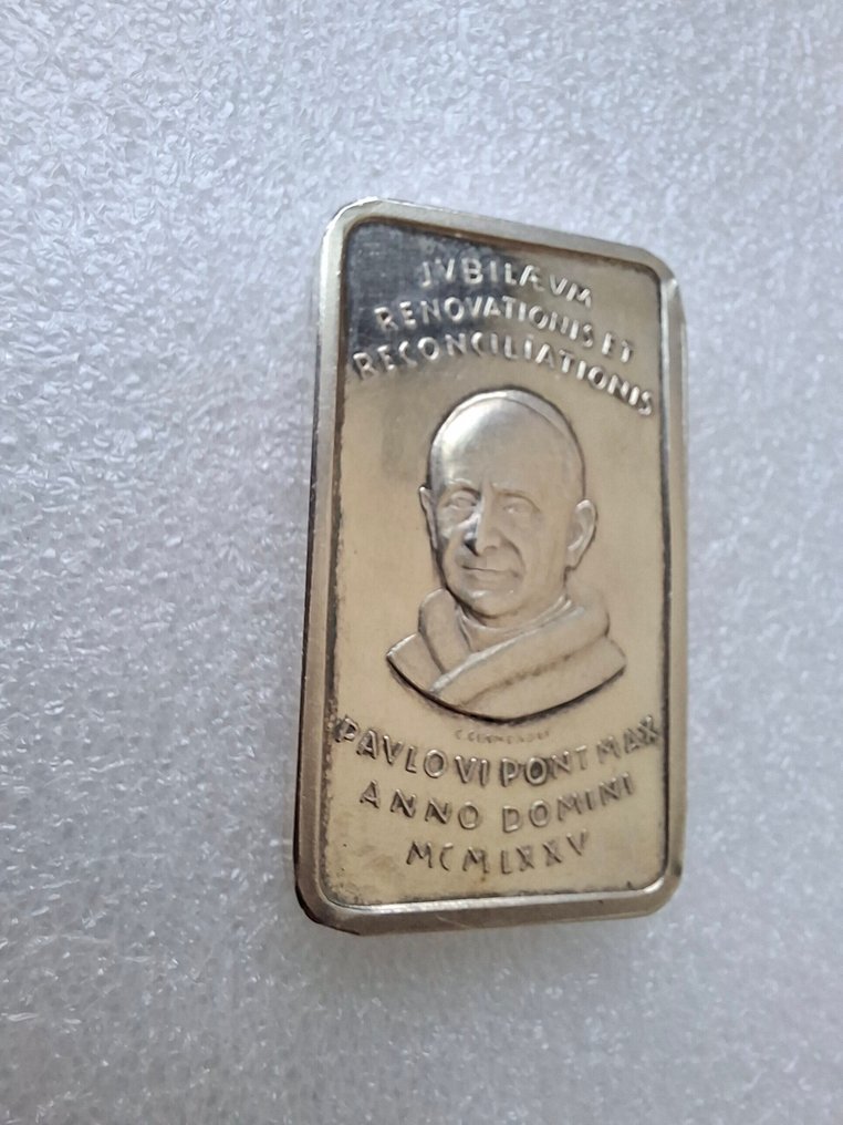 保禄六世，1975年，银质纪念牌 - 银 - 1970-1980 - 教皇保禄六世，银色 #2.1