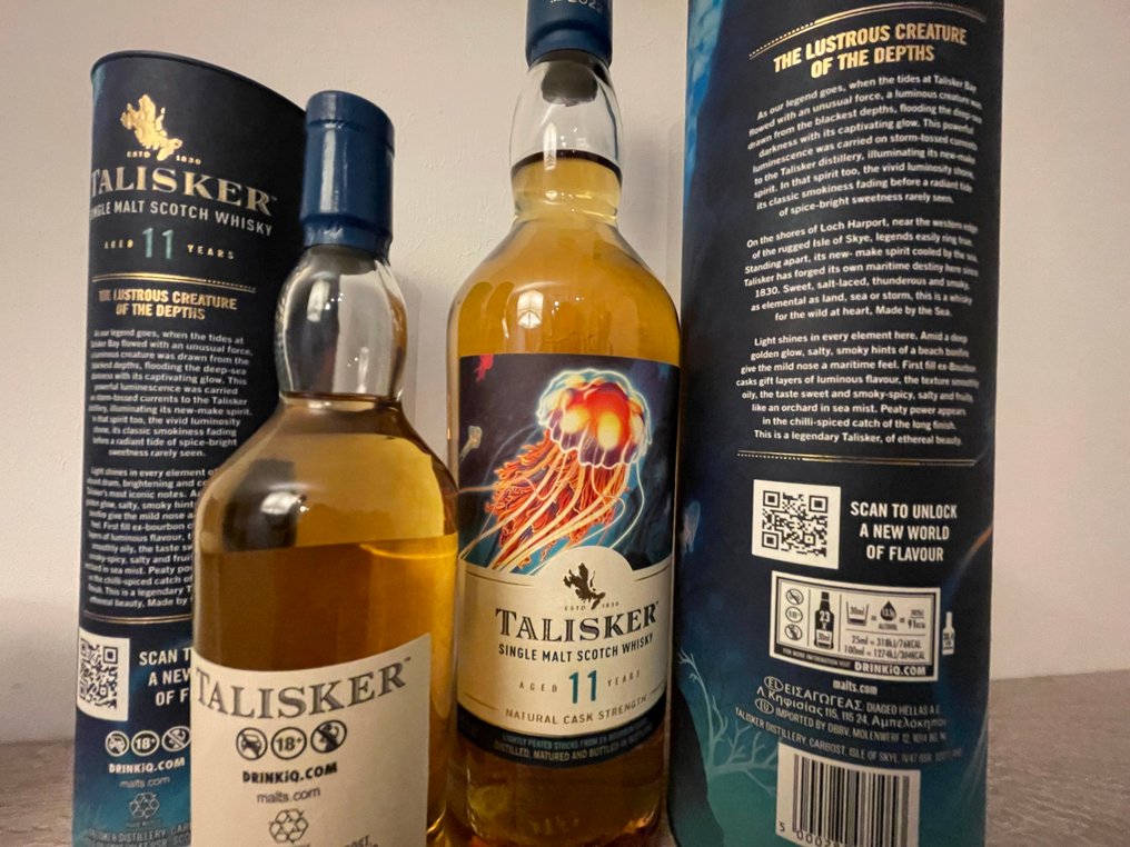 Talisker 11 years old Natural Cask Strength - Special Release 2022  - 70cl, 20cl - 2 pullojen #2.1