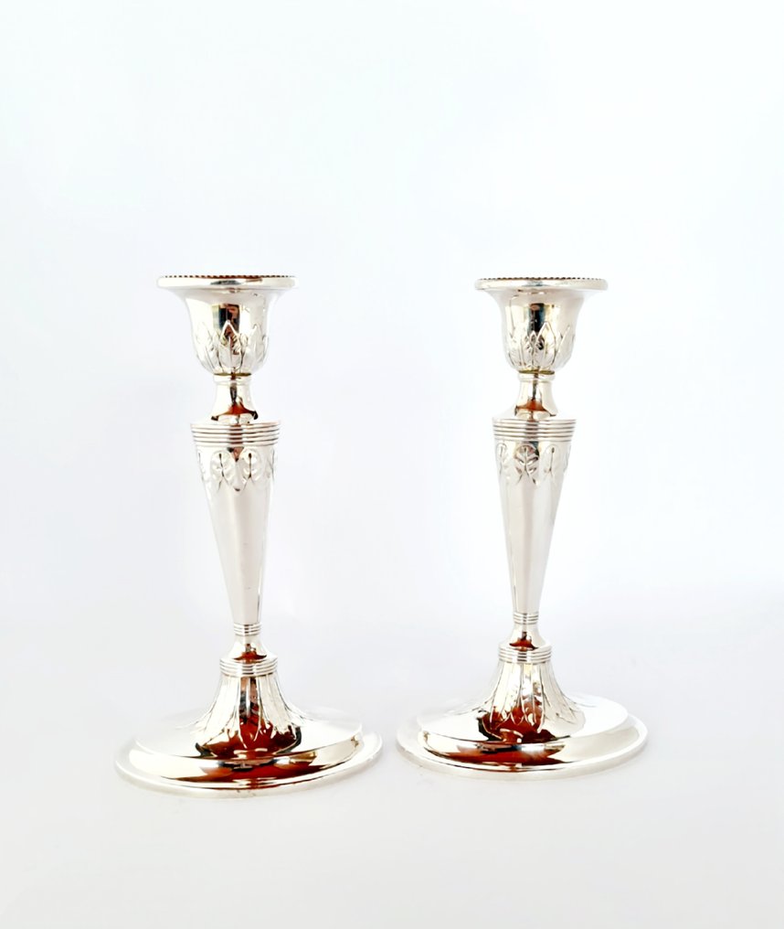 Armleuchter Antikes Paar viktorianischer versilberter Kerzenhalter - Versilbert #1.0