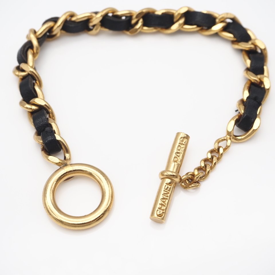 Chanel - Gold-plated - Bracelet - Gold-tone, Leather Chain #3.2