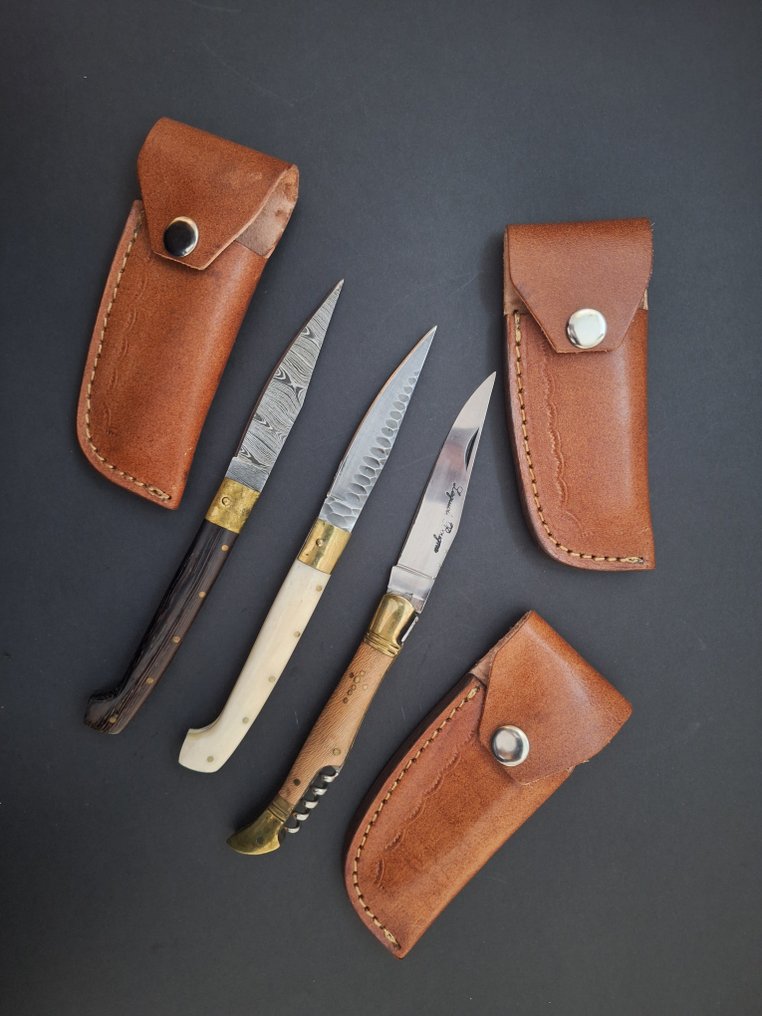 K.Roman K.Romain - 厨刀 - Kitchen knife set -  意大利 Pattada 厨房刀具设计师手工制作精品店 - 钢, 木, 角, 地中海水牛角铜不锈钢锻造 - 法国 - 由 K Romain 设计 #1.0