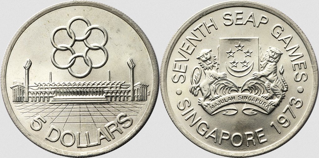 Singapur. 5 Dollars 1973 #2.1