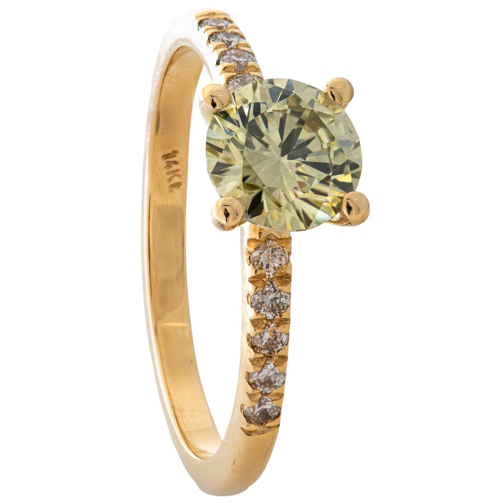χωρίς τιμή ασφαλείας - Δαχτυλίδι - 14 καράτια Κίτρινο χρυσό, VS -  1.41ct. tw. Κίτρινο Διαμάντι (Φυσικού χρώματος) - Διαμάντι #1.0