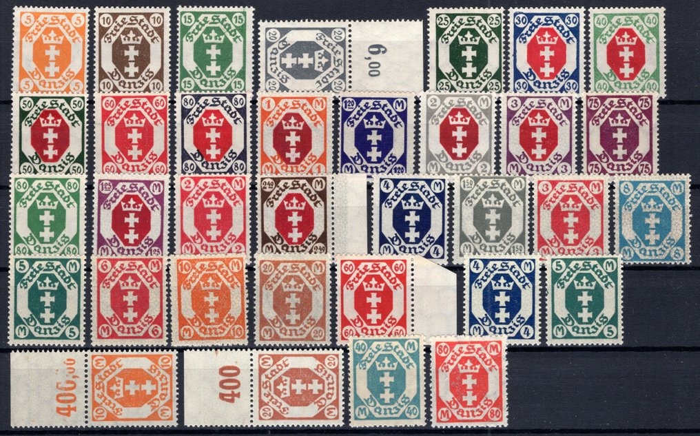 但澤 1921/1923 - 免税邮票 小城市徽章 完整的 #1.0