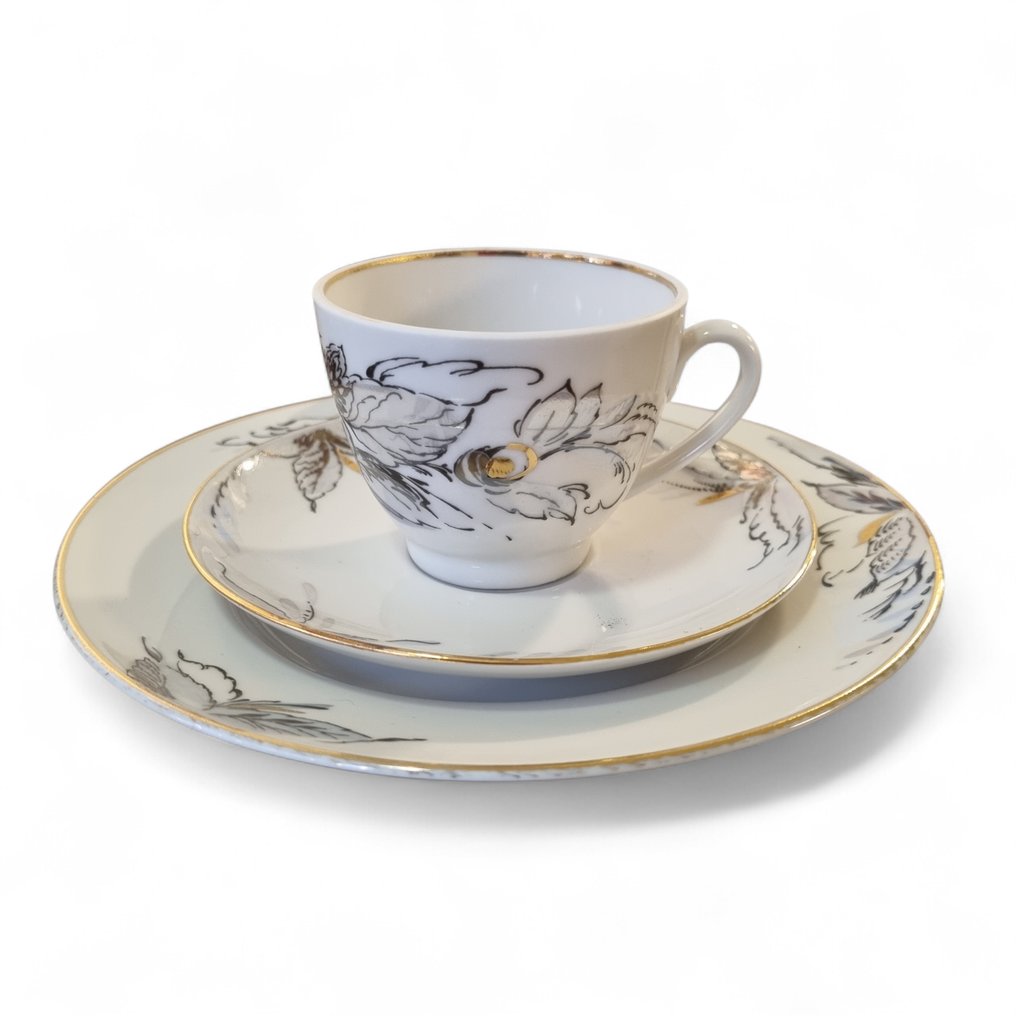 Lomonosov Imperial Porcelain Factory - Σερβίτσιο καφέ και τσαγιού (18) - Πορσελάνη - Τριάδες καφέ. #4.3