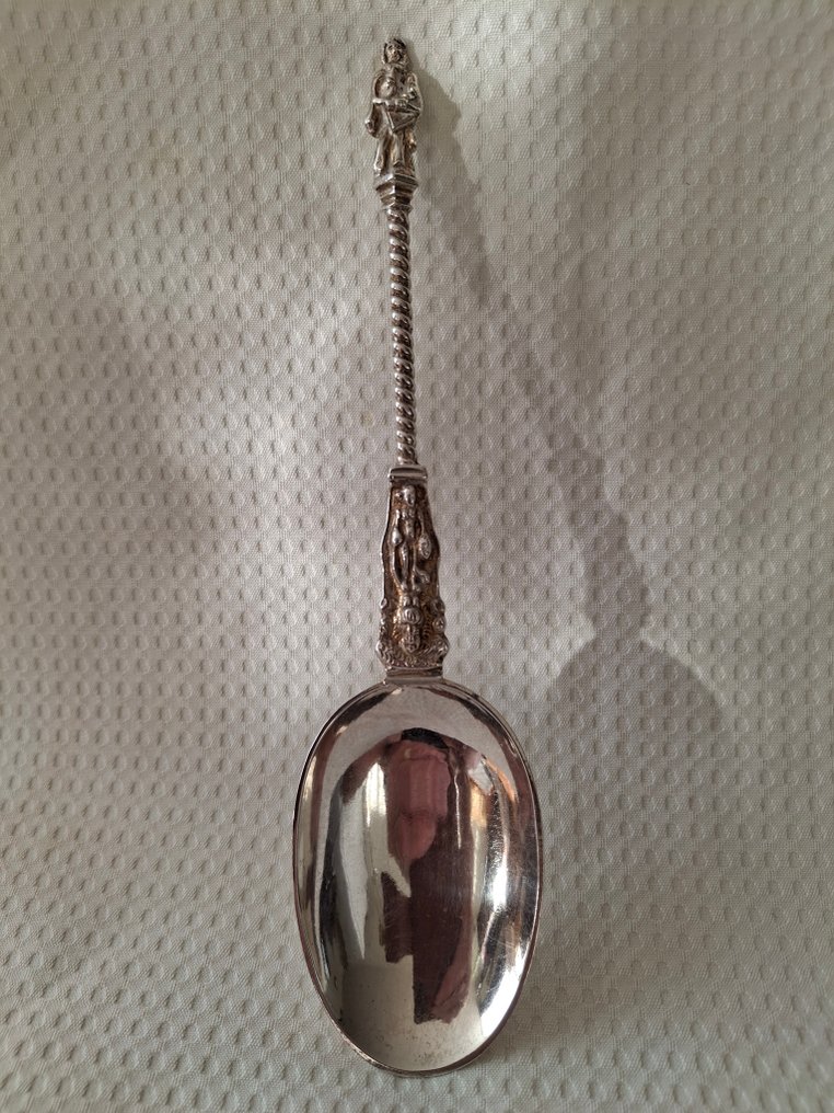 Κουτάλι - Αρχαίο ασημένιο κουτάλι του 18ου αιώνα, μεγάλη περίσταση. Αποστόλης, Ολλανδικά επικυρωμένο, 2η - .833 silver - Αρχαία Ασημένια Κουταλιά #1.0