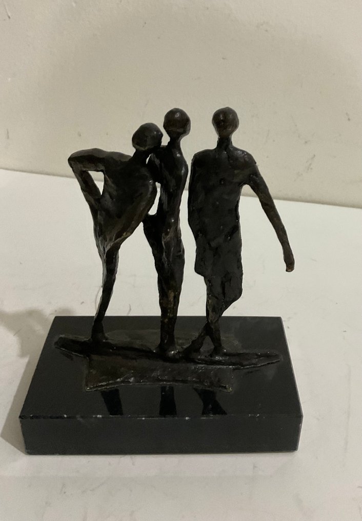 Statua, Drie personen - 13 cm - metallo platinato #2.1