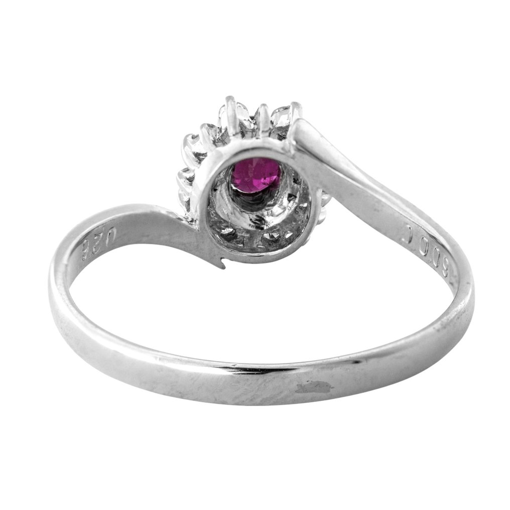 χωρίς τιμή ασφαλείας - Δαχτυλίδι Πλατίνα -  0.35ct. tw. Ρουμπίνι - Διαμάντι #4.3