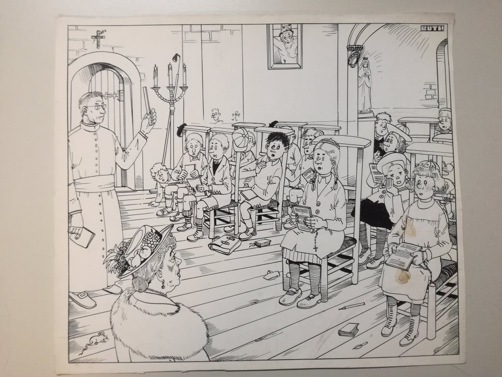 Buth - 4 Original drawing - De Malcontenten - Catechese / De schilder / De kapper / Miniatuurtreintjes #1.0
