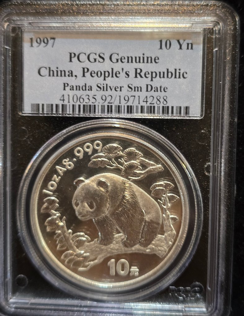 China. 10 Yuan 1997  'Panda'  (Sem preço de reserva) #1.0