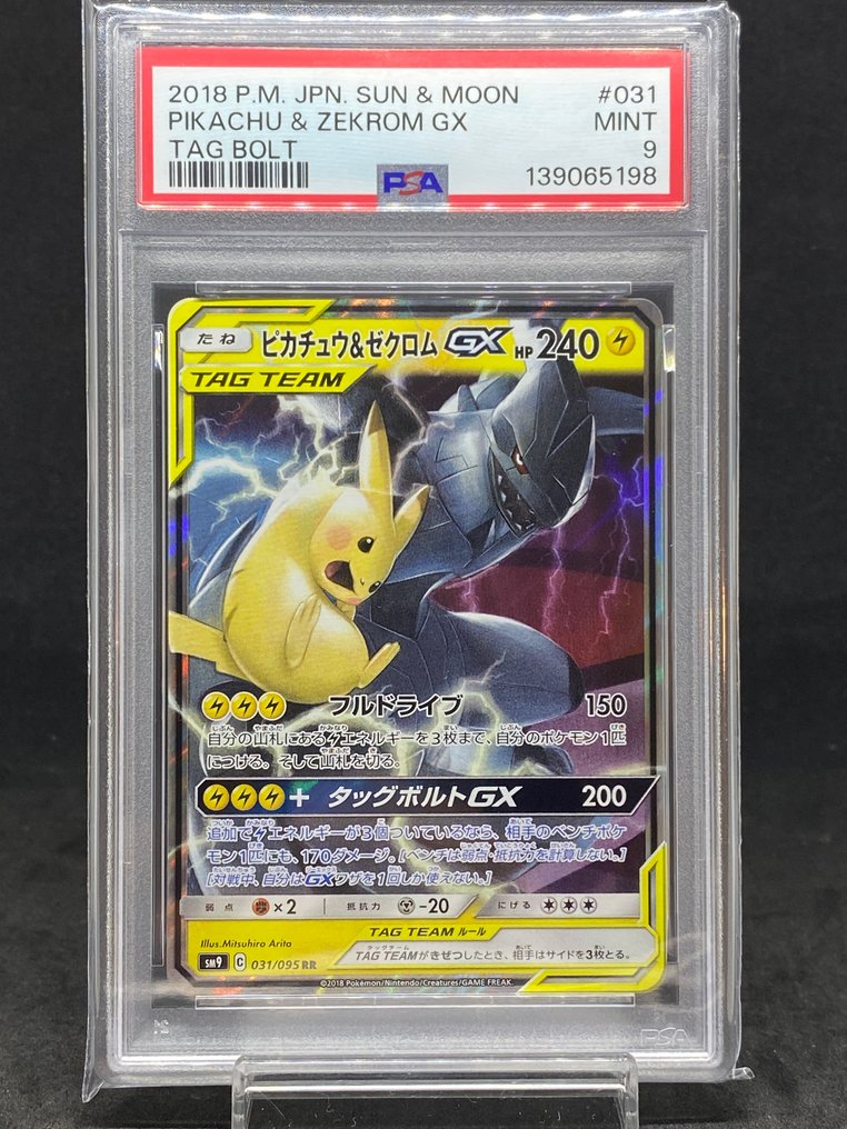 Pokémon - 1 Graded card - Pikachu, Zekrom #031/095 RR - PSA 9 - Sun & Moon #1.0