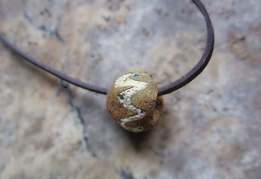 Αρχαία Ρωμαϊκή Terracotta Διακοσμημένο κολιέ με χάντρες - 14 mm  (χωρίς τιμή ασφαλείας) #1.0