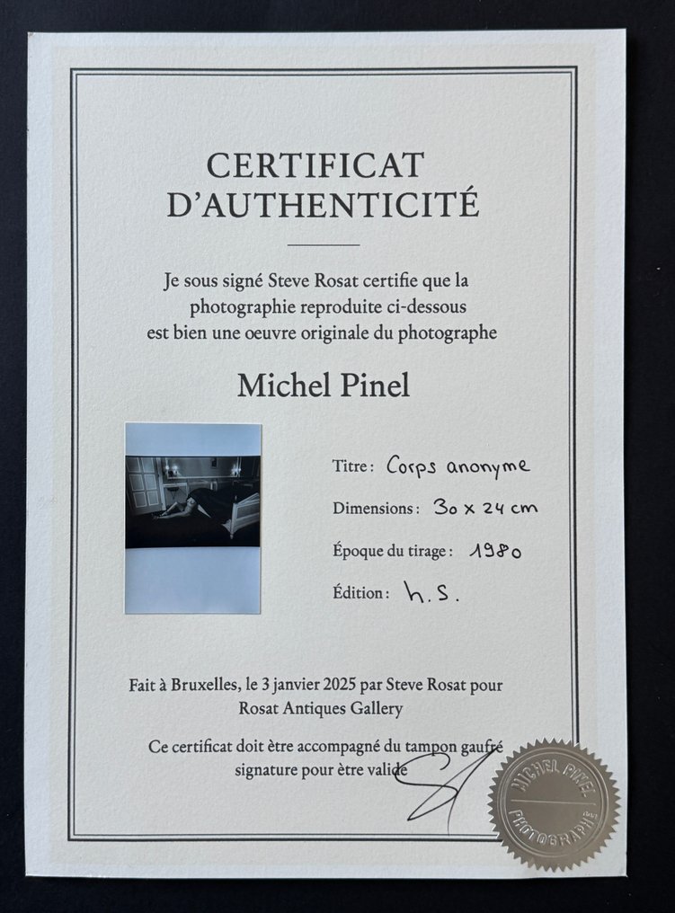 Michel Pinel (1949 - 2022 ) - Corps Anonyme - 1980 - Certificat - No Reserve #3.2