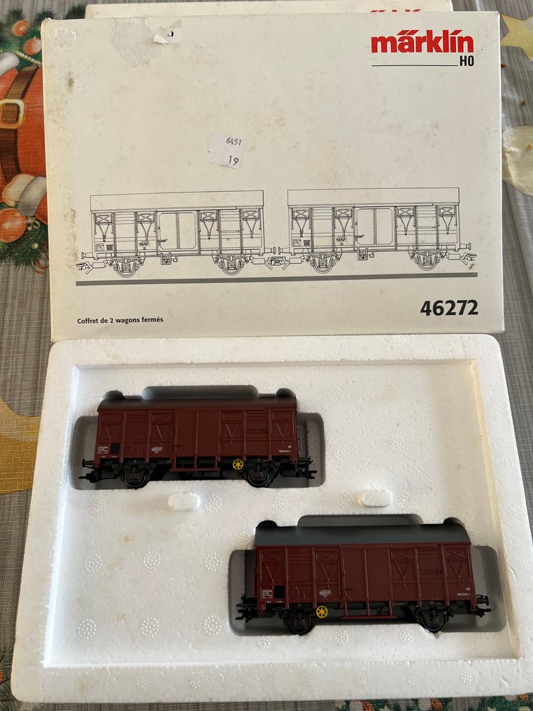 Märklin H0 - 46272 - Σετ τρένου μοντελισμού μεταφοράς εμπορευμάτων (1) - 2 κλειστά βαγόνια - SNCF #1.0
