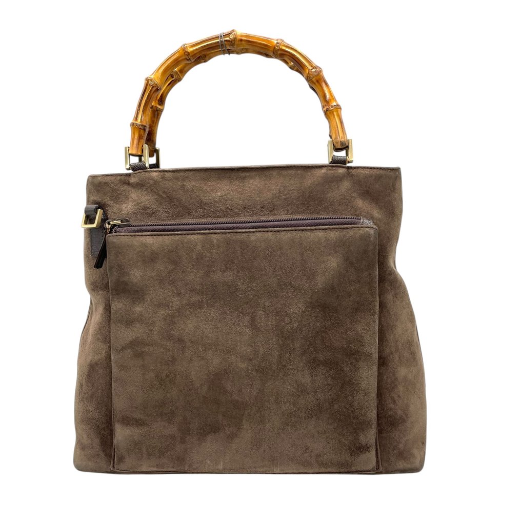Gucci - Vintage Bamboo Suede Top Handle Handbag - Sac à main #1.0