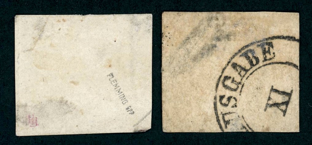 Πρωσία 1866 - 2 σύντομα τεμάχια επιστολών, 1x με 10 Sgr ροζ και 1x με 30 Sgr πράσινο-μπλε σε πολύ καλή κατάσταση - Freimarken für den Innendienst #1.0