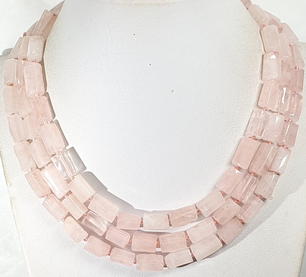 天然粉水晶 - 非常特别 - 无条件的伴侣之爱 - 925纯银 - 一流品质 - 项链 #1.0