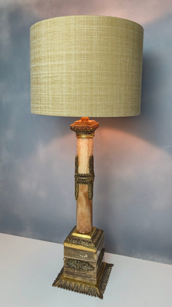 Επιτραπέζιο φωτιστικό - 3,6 κιλά - Πολυτελής λάμπα της εποχής του Αυτοκράτορα Ναπολέοντα ΙΙΙ - 58 εκ. - Μάρμαρο, Μπρούντζος #3.2