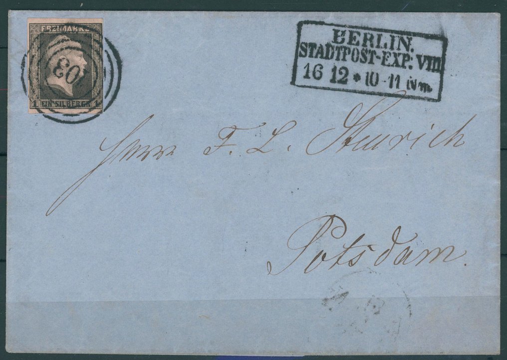 Πρωσία 1850 - Ολοκληρωμένη έκδοση 1850, με τριπτές ρίγες, ζεύγη, μικτές φραγκοσημειώσεις, επιστολές, τεμάχια - Lot der 1. Ausgabe #4.3