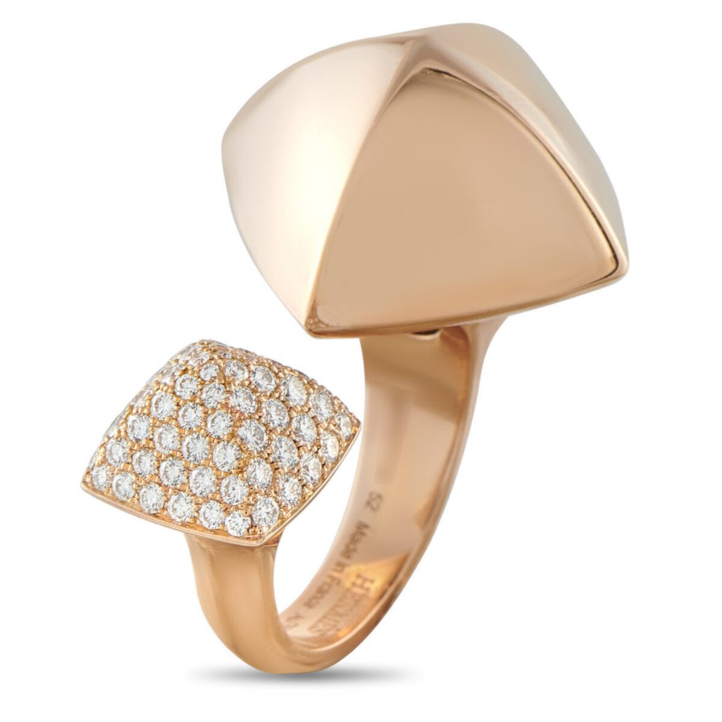 Hermès - 戒指 - 18 克拉 黃金, HERMES Collier de Chien 18K玫瑰金钻石戒指 #1.0