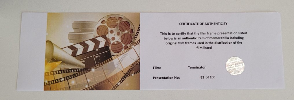 Terminator - Framed Film Cell Display with COA #3.2