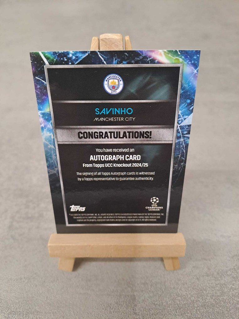 2024/25 Topps Topps UCC Knockout 2024/25 Savinho /49 & /7 06/49 Autografata - 2 Card - Casi impecable (CI) #4.3