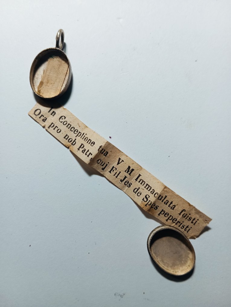  聖物匣 - 鍍銀, 紙, 紡織品 - 1850-1900 - Vergine Maria Immacolata  #2.1